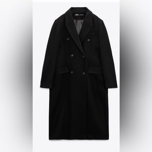 Zara Monteco Wool Coat, Black, Size S